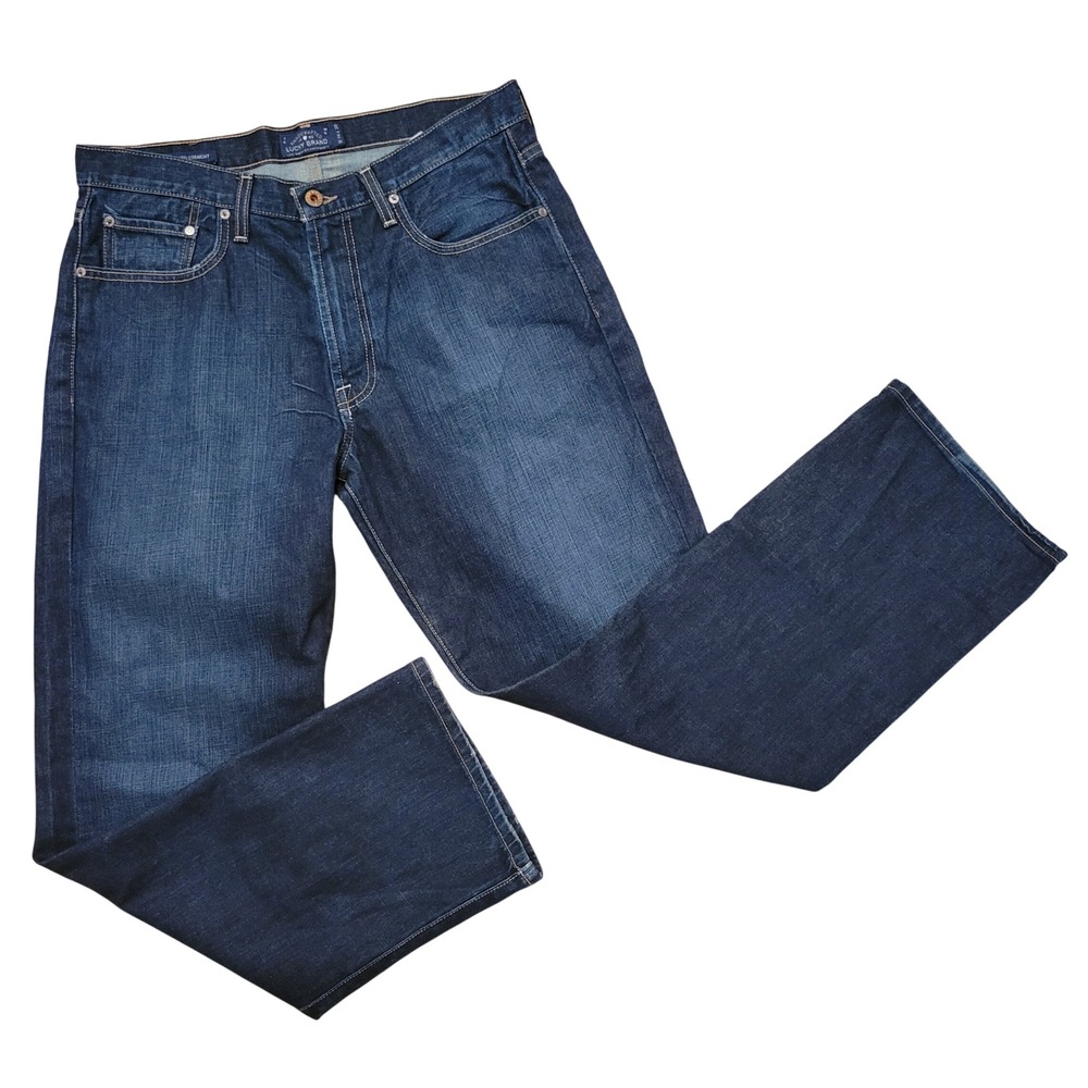 Lucky Brand 34x30 Jeans Blue 181 Relaxed Straight Dark Wash Work Dadcore Denim